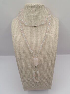 Rose Quartz Crystals Beaded Necklace